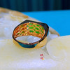 18K玫瑰金和田玉（碧玉)镶钻男戒 /长方形弧面10*8mm/苹果绿 商品缩略图3