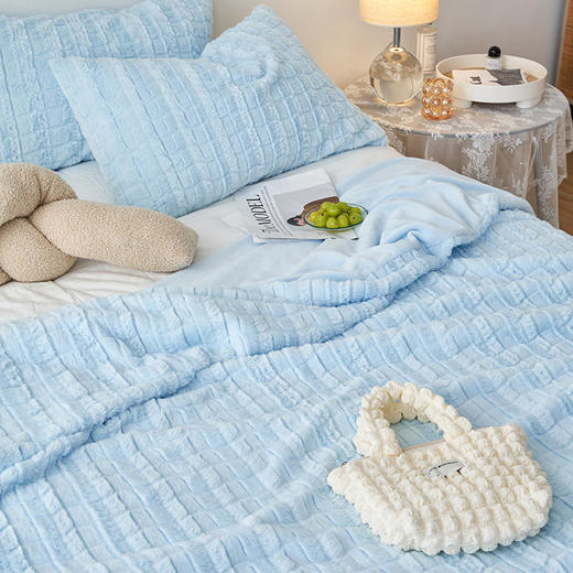 园园亲选南通家纺顶柔小贵妇濑兔毛毯！柔软紧致不掉毛冬日温暖加倍 商品图5