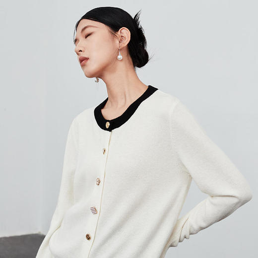 RN-H6140 时尚名媛气质小香风撞色针织开衫外套 商品图0