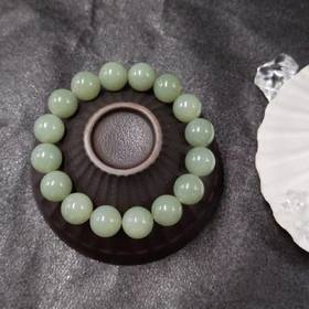 和田玉且末蓝圆珠手串-12mm左右