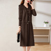 气质百搭时尚显瘦遮肉淑女风两件套毛衫连衣裙HR-YBER2299 商品缩略图9