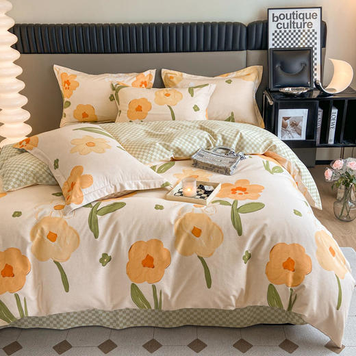 园园亲选南通家纺顶柔阳光暖绒四件套！原棉磨毛面料舒适贴肤不易掉色 商品图1