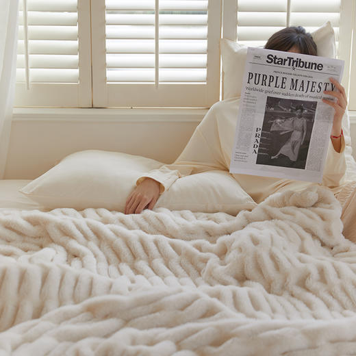 园园亲选南通家纺顶柔泡泡兔毛盖毯！手感细腻舒适亲肤温暖整个冬天 商品图0