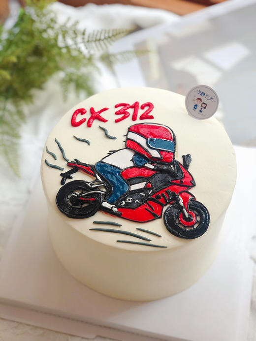 手绘摩托车奶油蛋糕 下单前请仔细阅读商品详情 商品图0