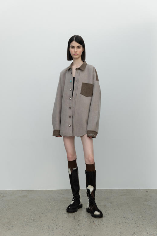 Oversized Wool Jacket/brown 商品图0