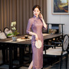 气质洋气真丝提花优雅淑女风阔太太旗袍裙TY-紫薇 商品缩略图1