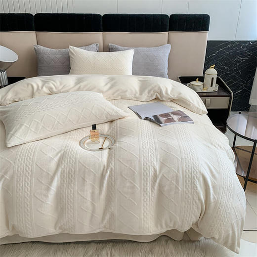 园园亲选南通家纺顶柔一颗糖浮雕绒四件套！细腻温柔舒爽不静电格调满满 商品图5