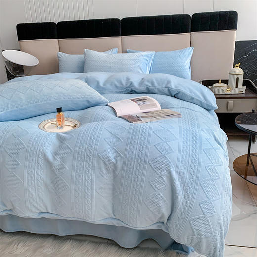 园园亲选南通家纺顶柔一颗糖浮雕绒四件套！细腻温柔舒爽不静电格调满满 商品图4