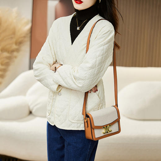 冬季纯色，长袖单件V领单排扣常规直筒型HR-AMS2274 商品图2