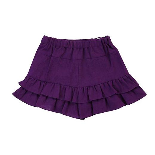 非质量问题不退换哦~Franch cat 紫色荷叶边短裤 商品图3