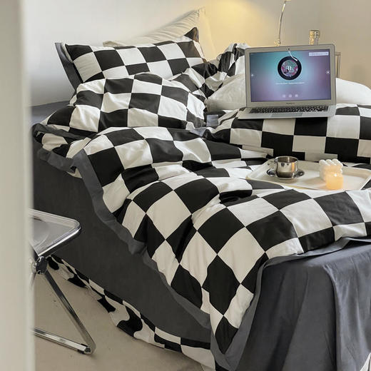 园园亲选南通家纺顶柔棋盘格全棉四件套！舒适全棉四季通用提升时尚氛围 商品图2