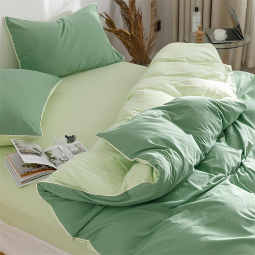 园园亲选南通家纺顶柔双面弹针织透气四件套！双面针织透气吸汗不易褶皱 商品图0