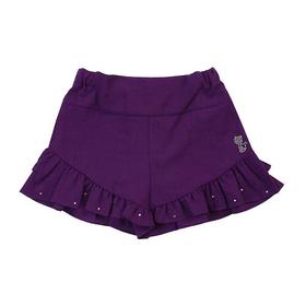 非质量问题不退换哦~Franch cat 紫色荷叶边短裤
