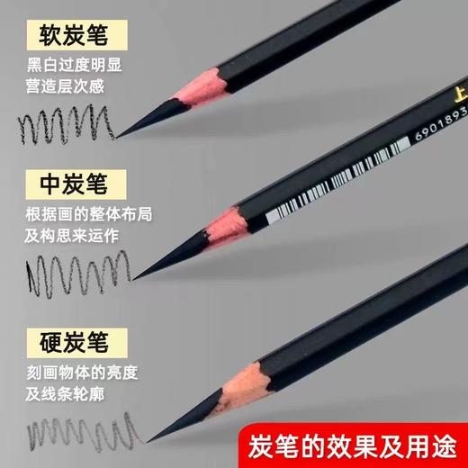 马利炭画铅笔美术生素描速写特软性碳笔玛丽马力绘画硬性黑白色高光绘画笔中性炭画铅笔画画1支 商品图2