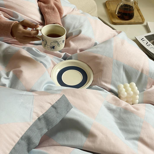 园园亲选南通家纺顶柔棋盘格全棉四件套！舒适全棉四季通用提升时尚氛围 商品图1