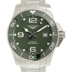 LONGINES 表带颜色:银色,表盘颜色:绿色男士石英表 L37824066