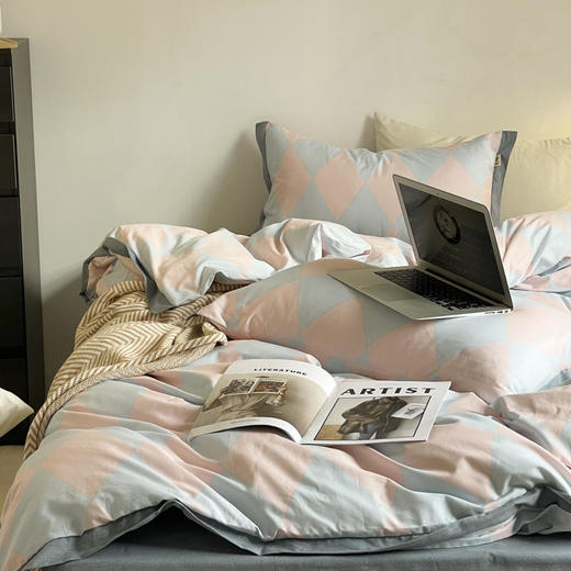 园园亲选南通家纺顶柔棋盘格全棉四件套！舒适全棉四季通用提升时尚氛围 商品图0