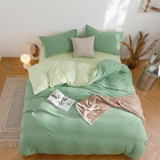 园园亲选南通家纺顶柔双面弹针织透气四件套！双面针织透气吸汗不易褶皱 商品图1