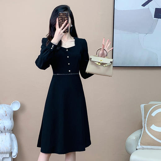 奢姿2024春季新款胖妹妹气质方领裙子大码女装肥mm宽松连衣裙5213801595 商品图3