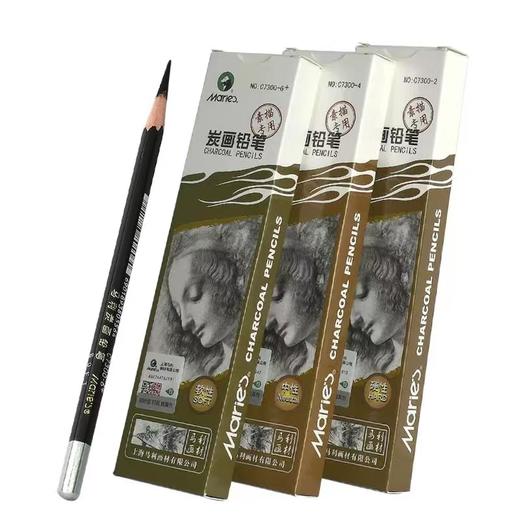 马利炭画铅笔美术生素描速写特软性碳笔玛丽马力绘画硬性黑白色高光绘画笔中性炭画铅笔画画1支 商品图7