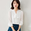 秋装新款，时尚花边系带V领雪纺气质长袖衬衫上衣YZ-1229 商品缩略图2
