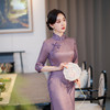 气质洋气真丝提花优雅淑女风阔太太旗袍裙TY-紫薇 商品缩略图3