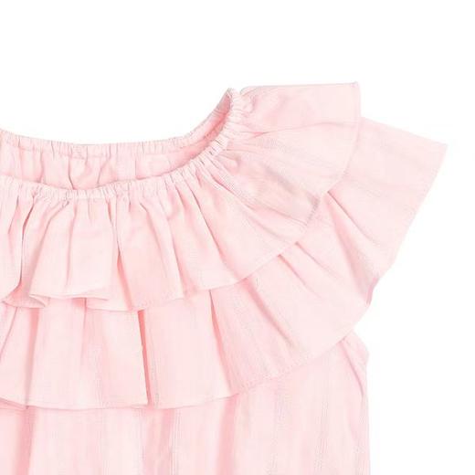 非质量问题不退换哦~Franch cat 粉色荷叶边短袖上衣 商品图1