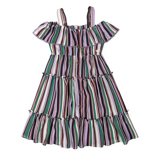 非质量问题不退货哦~紫色条纹露肩连衣裙 商品图0