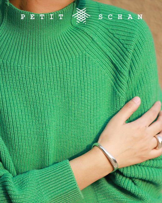 PETIT SCHAN小闪 CLO#126 dawn 曙色 超细美丽诺羊毛立领插肩袖全羊毛针织衫 商品图8