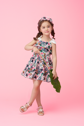 非质量问题不退换哦~Franch cat 热带度假吊带裙