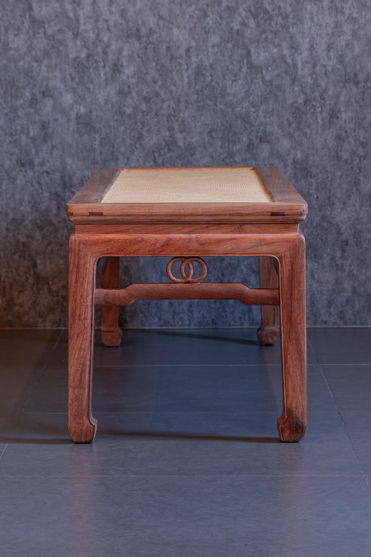 红桥红  家具严选  缅甸花梨（大果紫檀）【128双环马蹄腿床尾凳】 商品图5