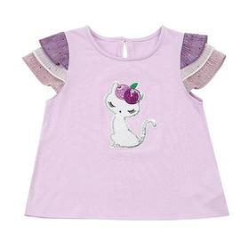 非质量问题不退换哦~Franch cat 紫色小猫T恤