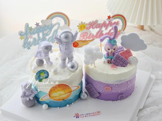 卡通主题款 宇航员 星黛露 双胞胎 周岁 男孩女孩造型蛋糕 商品图3
