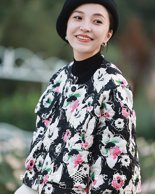 PETIT SCHAN小闪 CLO#127 full-blown flowers 莫奈花园 意大利进口提花面料设计款外套/伞裙 商品图6