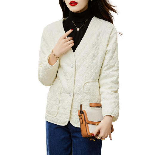 冬季纯色，长袖单件V领单排扣常规直筒型HR-AMS2274 商品图4