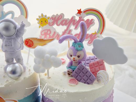 卡通主题款 宇航员 星黛露 双胞胎 周岁 男孩女孩造型蛋糕 商品图2