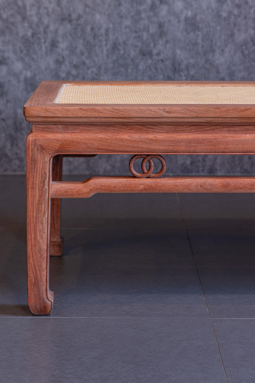 红桥红  家具严选  缅甸花梨（大果紫檀）【128双环马蹄腿床尾凳】 商品图2