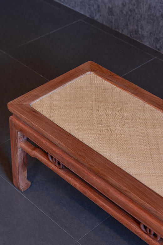 红桥红  家具严选  缅甸花梨（大果紫檀）【128双环马蹄腿床尾凳】 商品图3