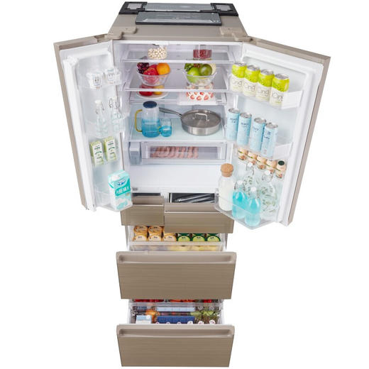 松下冰箱F607HX-T5/N5冰箱进口/F507风冷604VT/504 NR-F504VT-NT 金属面板 489L 金色 商品图4