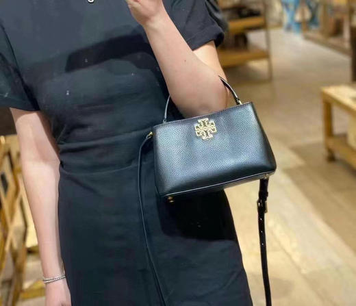 🇺🇸1680包邮！Tory Burch TB女士经典Britten 手提袋，荔枝纹牛皮，很上档次的高级迷你托特包 商品图5