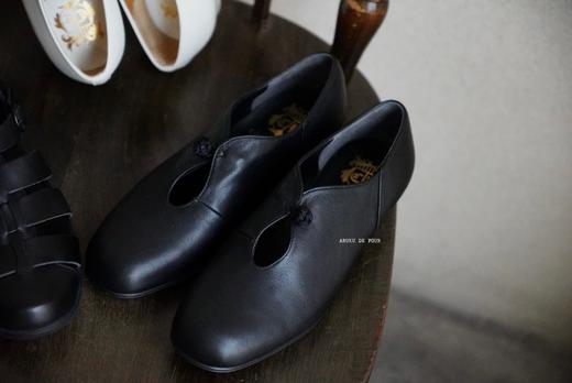 （6折不退不换）Chausser黑色皮手工鞋 商品图1