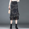 优雅复古，印花鱼尾拼接蕾丝包臀裙MYX-21620 商品缩略图1