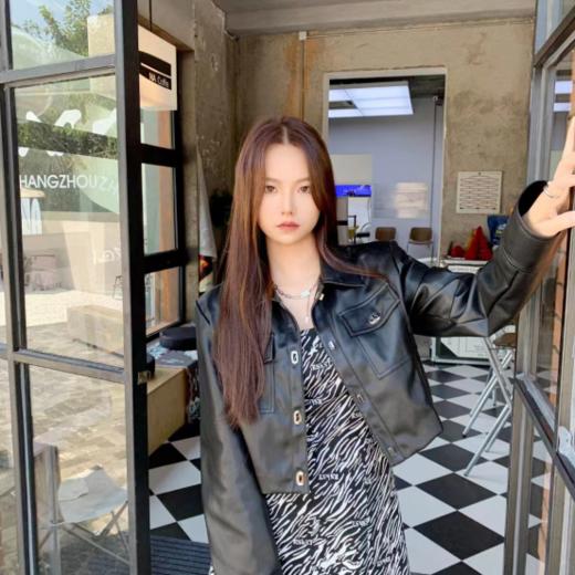 JAMOR加末商场同款时尚短款皮衣外套 商品图0