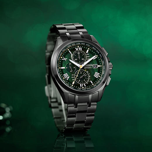 西铁城光动能电波商务休闲舒博钛材质空中之鹰系列男表AT8049-61W 商品图9