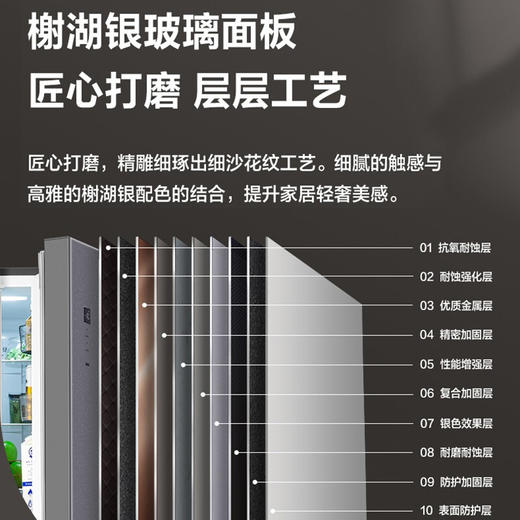 美的冰箱 法式多门冰箱 327升双变频家用电冰箱 大容量 铂金净味 温湿精控 四门精储 纤薄机身 BCD-327WFGPM 榭湖银 商品图4