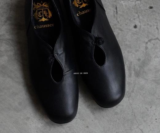 （6折不退不换）Chausser黑色皮手工鞋 商品图3