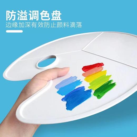 颜料调色盘美术用品画画调色板大号椭圆形水粉丙烯油画调色器塑料款易清洗三线调色盘美术生专用1个 商品图3