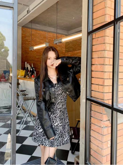 JAMOR加末商场同款时尚短款皮衣外套 商品图1