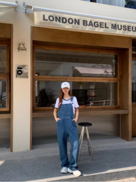 JAMOR加末商场同款时尚背带牛仔裤