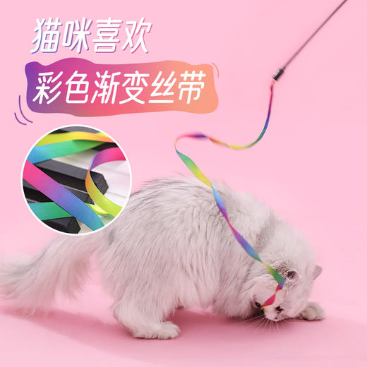 新品七彩逗猫棒 耐咬自嗨解闷神器 批发猫玩具 商品图1